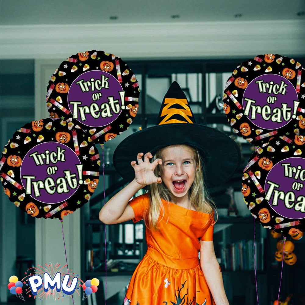 PMU Halloween Party Decoration "Happy Halloween" Jack Faces Aglow 18 Inch Mylar-Foil Balloon (1pkg) Pkg/1