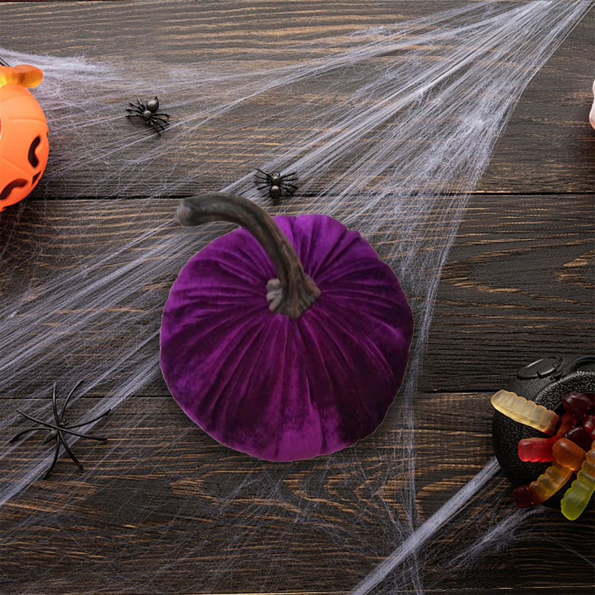 Sahpxhe Halloween Pumpkin Decorations Halloween Velvet Pumpkins Decor Super Soft Stuffed with Exquisite 15*15cm
