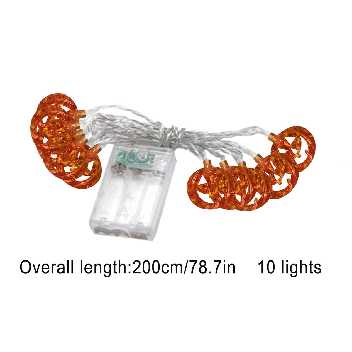 Halloween's String Lights Battery Operated 6.56FT 10 LED 3D Pumpkin Bat Ghost Light with Timer 8 Light Modes For Window Indoor Outdoor Decor Halloween Party Decorations