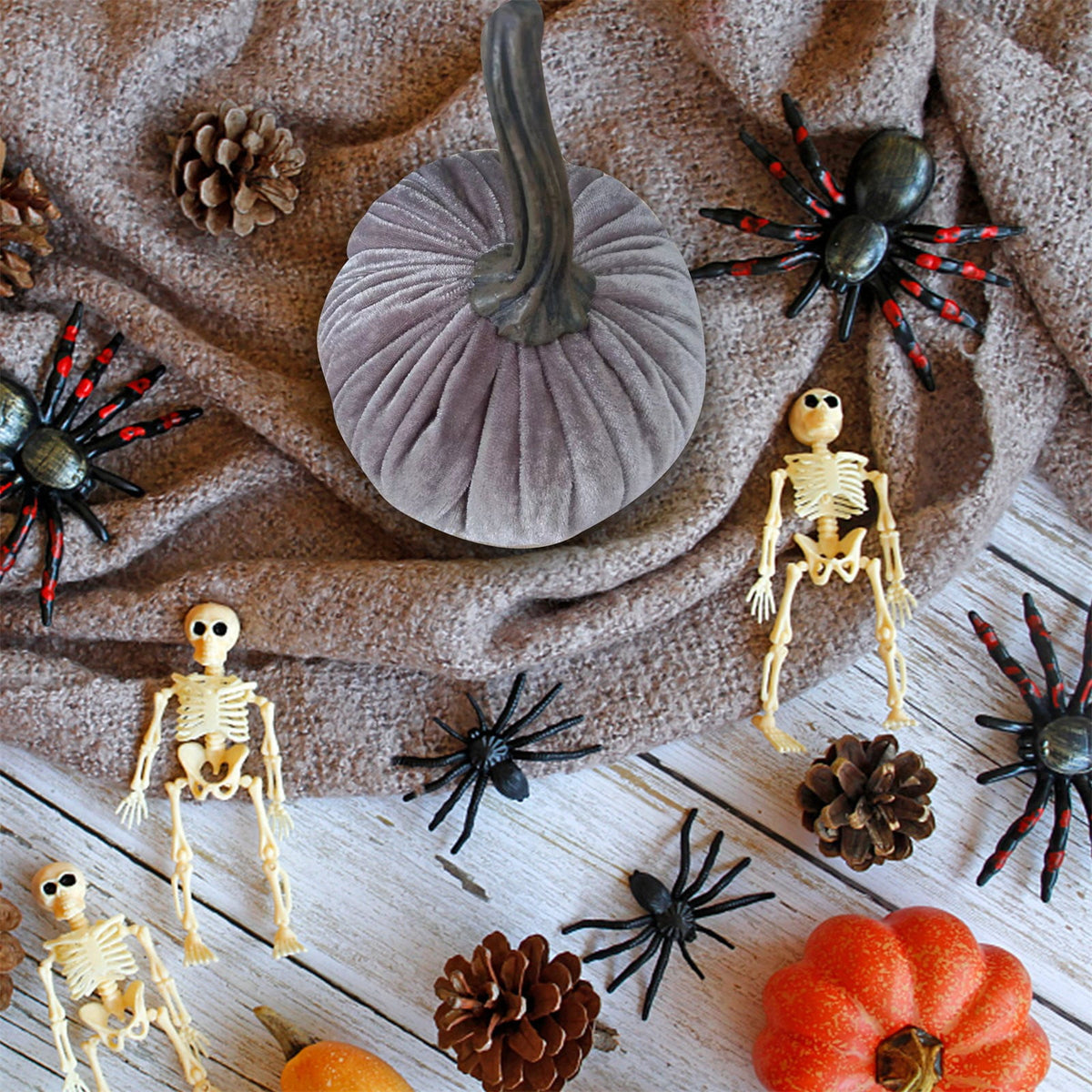 Sahpxhe Halloween Pumpkin Decorations Halloween Velvet Pumpkins Decor Super Soft Stuffed with Exquisite 15*15cm