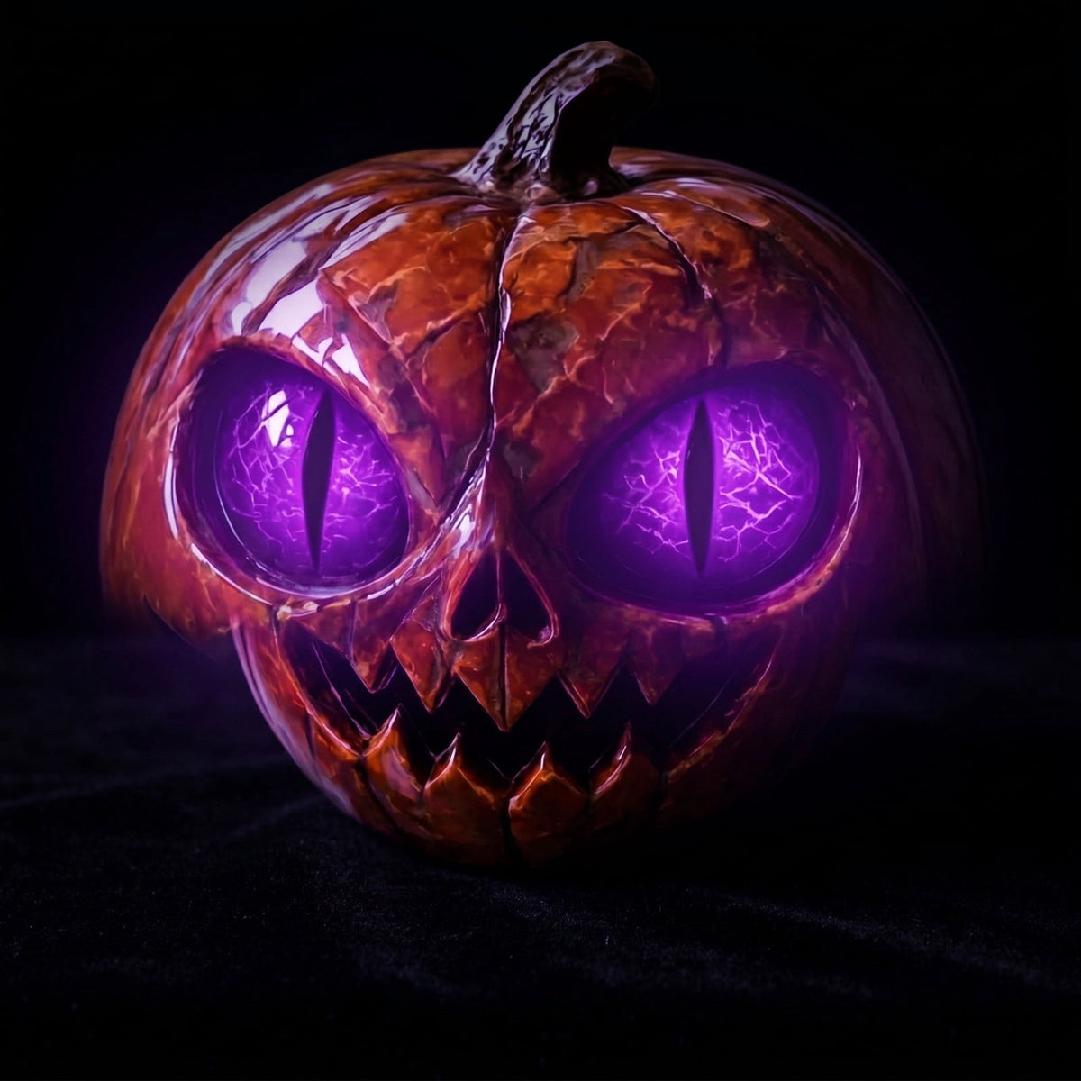 Halloween Scary Jack O Lantern Pumpkin Statue with Color Changing LED Eyes Spooky Tabletop Yard Decor Prop