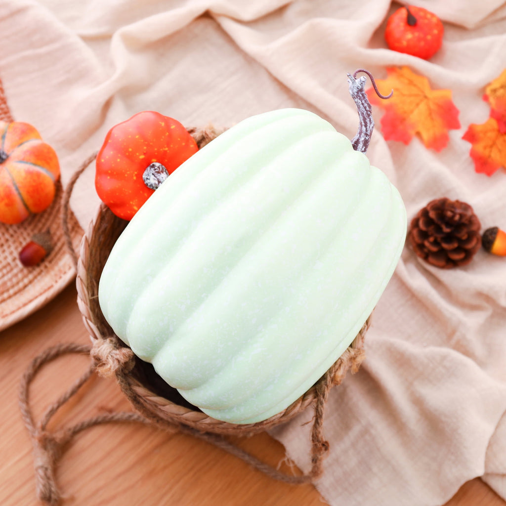 RUINIXCW 8 Inch Large Artificial Pumpkins Fall Decorations Thanksgiving Halloween Pumpkins Giant Fake Pumpkins Foam Pumpkins Autumn Harvest Home Decor