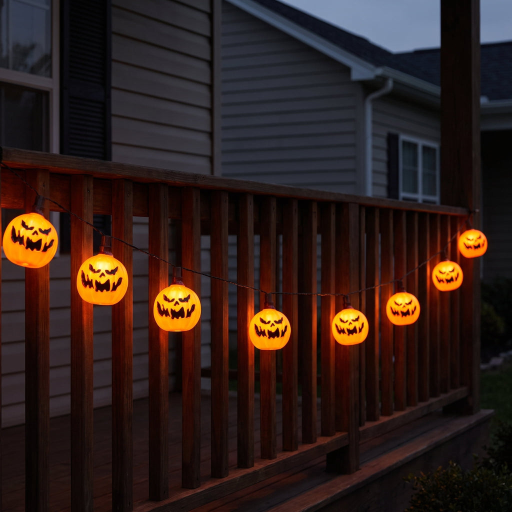 Indoor/Outdoor 10-Count LED Pumpkin String Lights, Warm White, 6.5', Halloween by Way To Celebrate