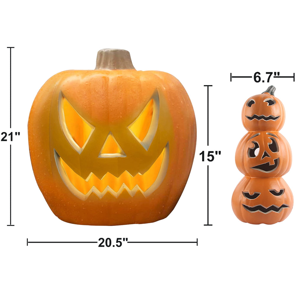 6" Jack O' Lantern - Battery Operated Halloween Pumpkin Lantern - Waterproof for Indoor Outdoor Decorations Favors