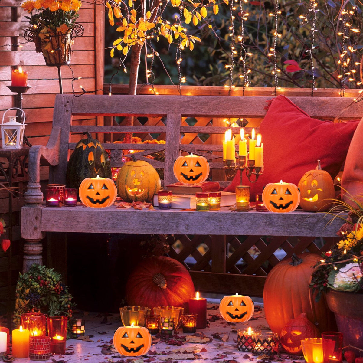 Pumpkin Candy Bucket 8pcs Plastic Pumpkin Candy Bucket Children Pumpkin Candy Pail Holder for Halloween Party Decoration Orange