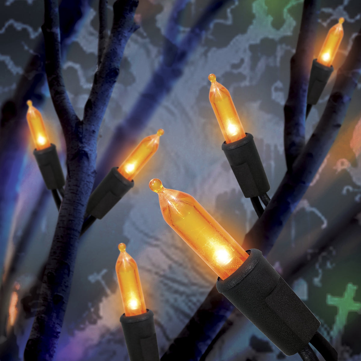 Indoor/Outdoor 100-Count LED Mini String Lights, Orange, 19.5', Halloween by Way To Celebrate