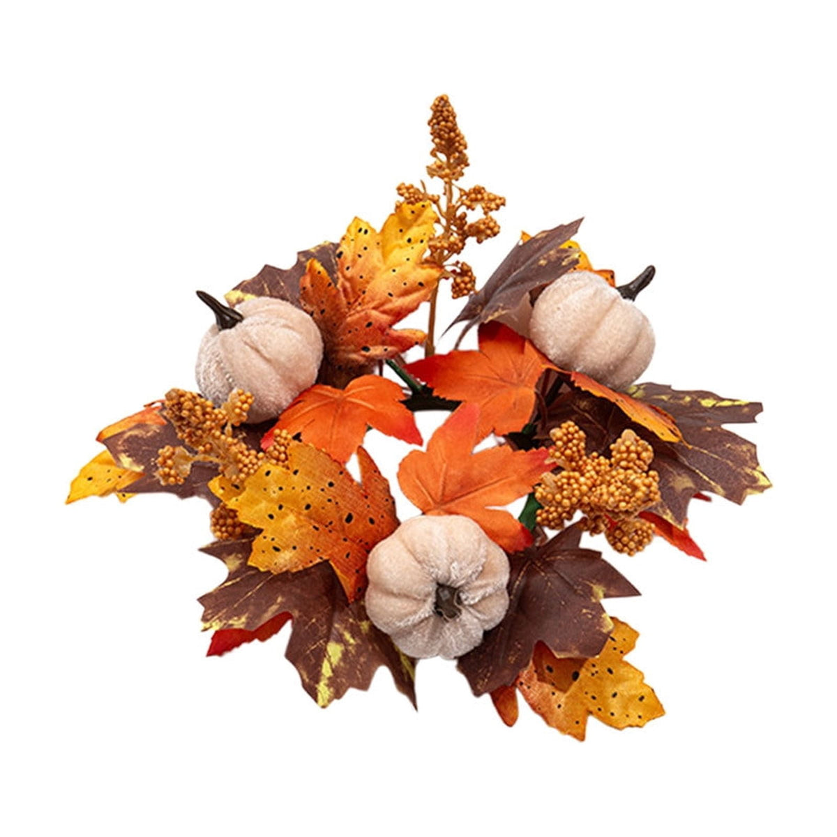 Fall Maple Leaf Front Door Wreath, Multicolor Plastic Seasonal Wreath for Halloween Thanksgiving Christmas Indoor Wall Fireplace Home Decor, 9.84 Inch