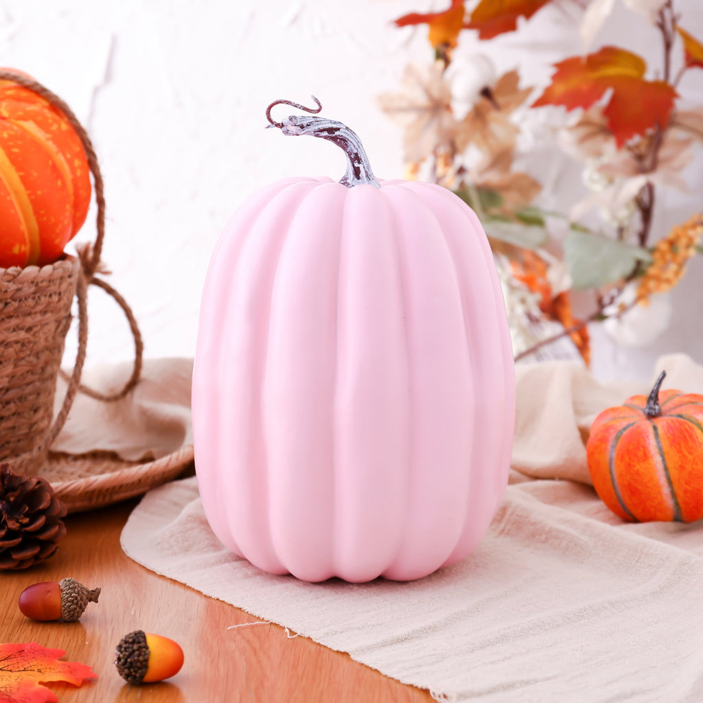 RUINIXCW 8 Inch Large Artificial Pumpkins Fall Decorations Thanksgiving Halloween Pumpkins Giant Fake Pumpkins Foam Pumpkins Autumn Harvest Home Decor