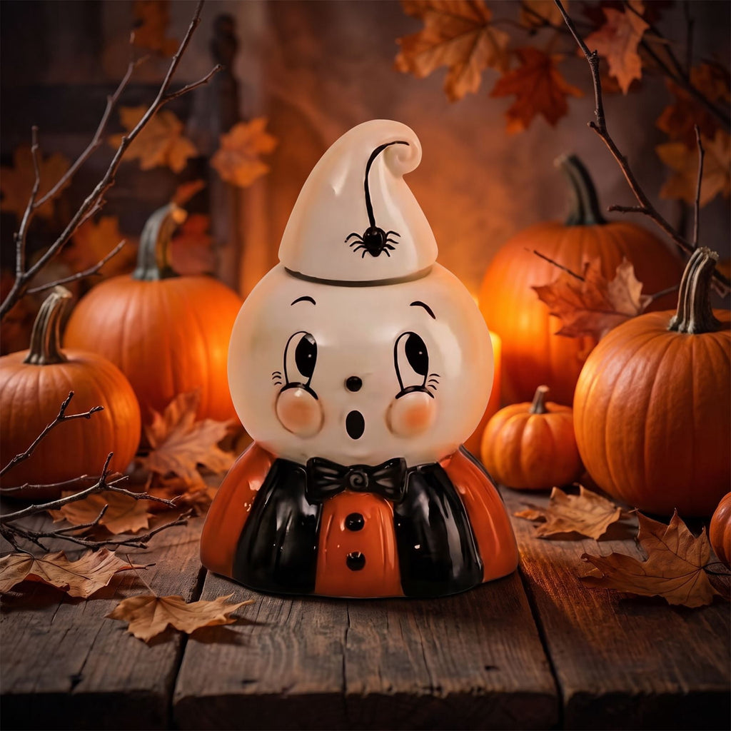 2026 Halloween Kooky Spook Ghost Figural Canister Cookie Jar,Halloween ghost canister