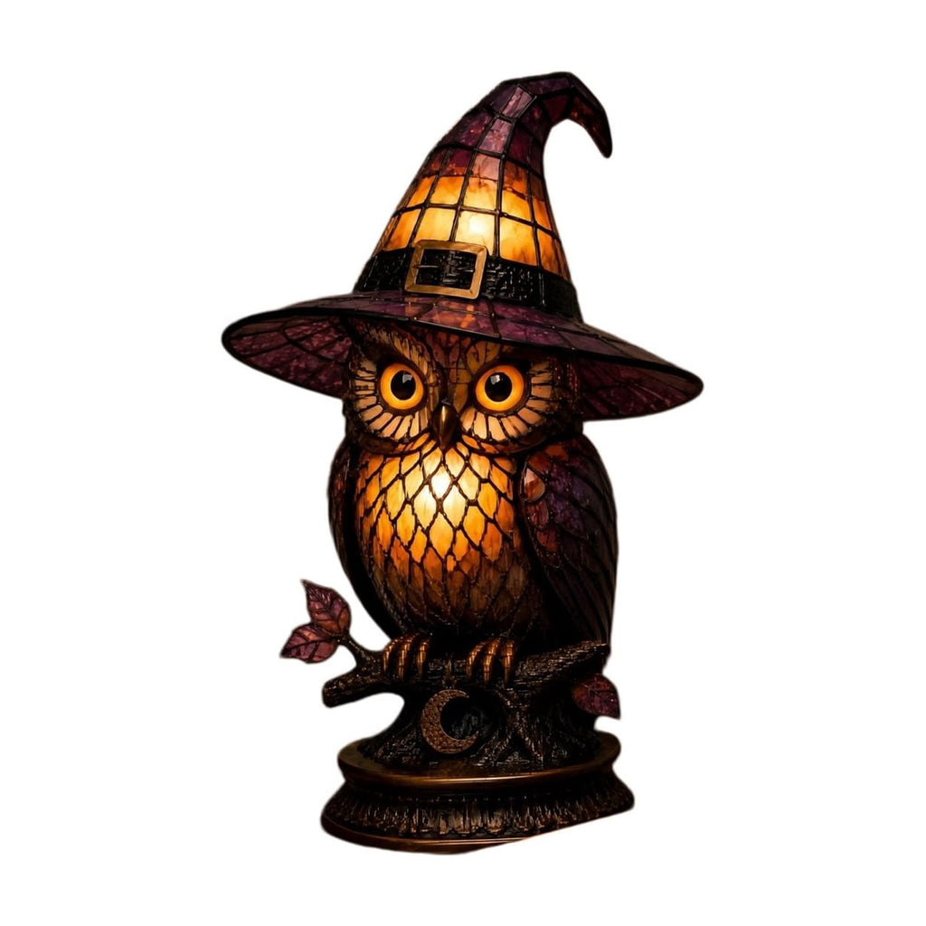 Sruoe Resin Owl Vintage Table Lamp, Decorative Animal Night Light for Bedroom Office Indoor Home Year Round Decor