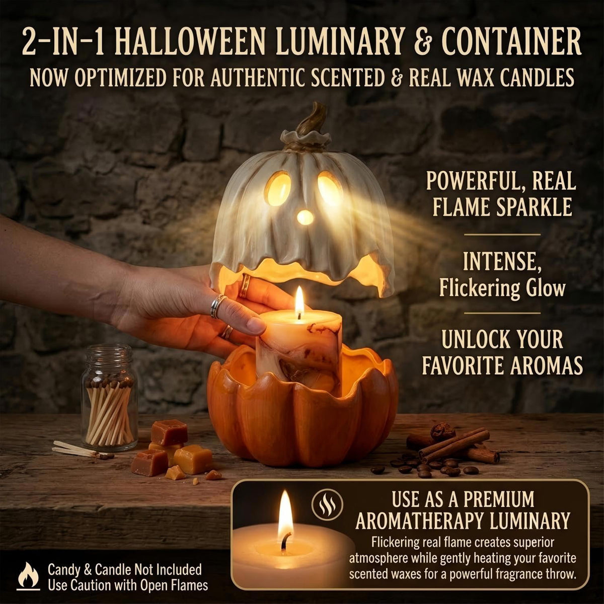 Halloween Ghost Candy Bowl Pumpkin Jack O' Lantern, 11.8 Inch Resin Ghost Figurine Pumpkin Candy Bowl, Outdoor Halloween Decorations for Front Porch, Trick or Treat Candy Bowl