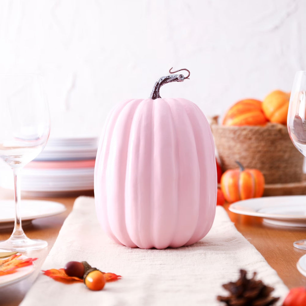 CQHVKQ 8 Inch Large Artificial Pumpkin Fall Decorations, Realistic Fake Harvest Pumpkin, Orange Gold Decorative Pumpkins for Table Centerpieces, Fall, Thanksgiving & Halloween DIY