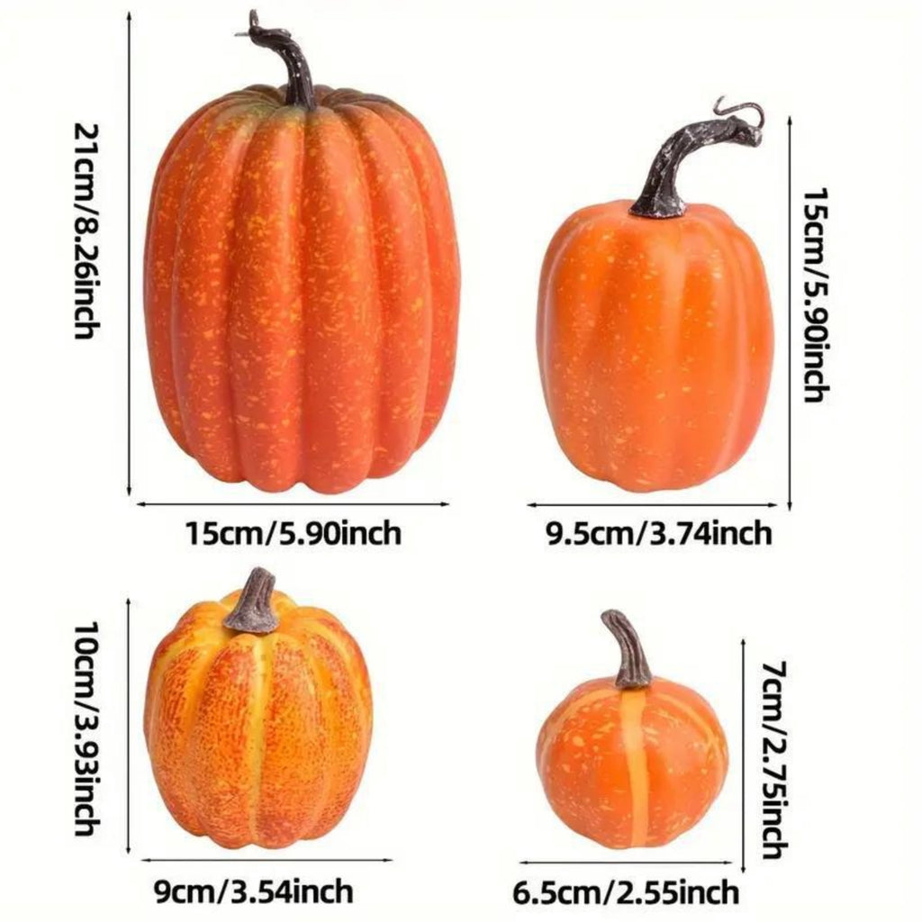 7 Pcs Assorted Size Artificial Pumpkin Set, Realistic Foam Pumpkin Decorations for Halloween Fall Harvest Decor, Thanksgiving Table Decor Centerpiece, Farmhouse Seasonal Home Decor and Party Display