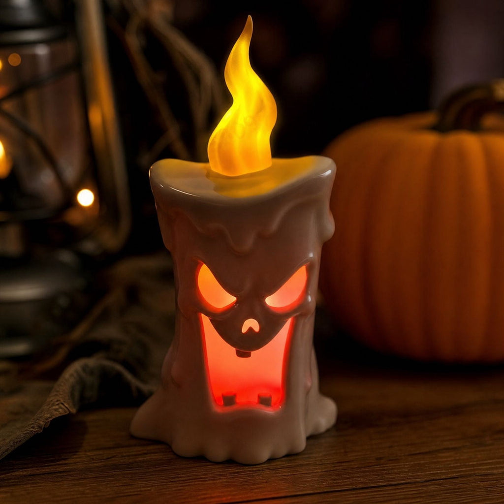 Halloween Pumpkin Night Light With Witch Hat Acrylic LED Tabletop Ornament, Spooky Glowing Figurine for Home Party Bedroom Holiday Decoration