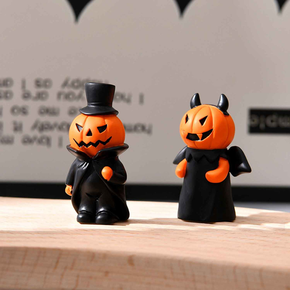3 Pcs Miniature Halloween Pumpkin Witch Figurines Cute Resin Pumpkin Halloween Table Decor Devil Witch Pumpkin Decor Halloween Figurines Halloween Fairy Garden Accessories for Home Indoor Decor