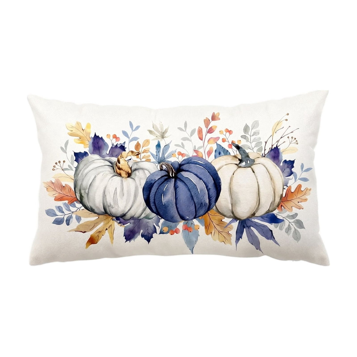 Fall Pumpkin Linen Pillow Cover, Thanksgiving Seasonal Decor Pillowcase, Farmhouse Style Great Housewarming Gift for Fall Home Decor
