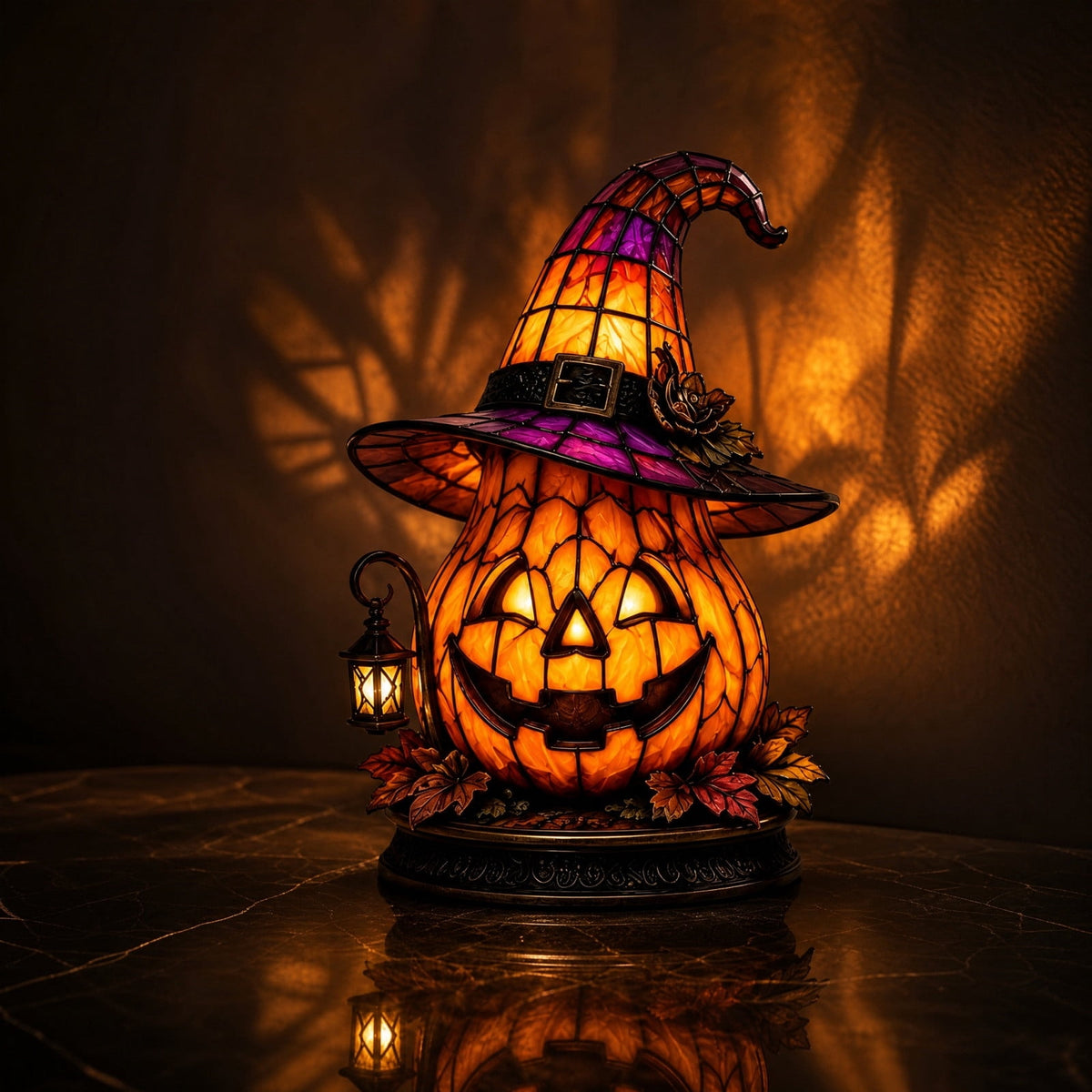 Diceymbol 11.81 Inch Halloween Ghost Night Light, Witch Hat Ghost Lamp with Jack O Lantern, Halloween Decorations Indoor for Table Mantel Party Decor