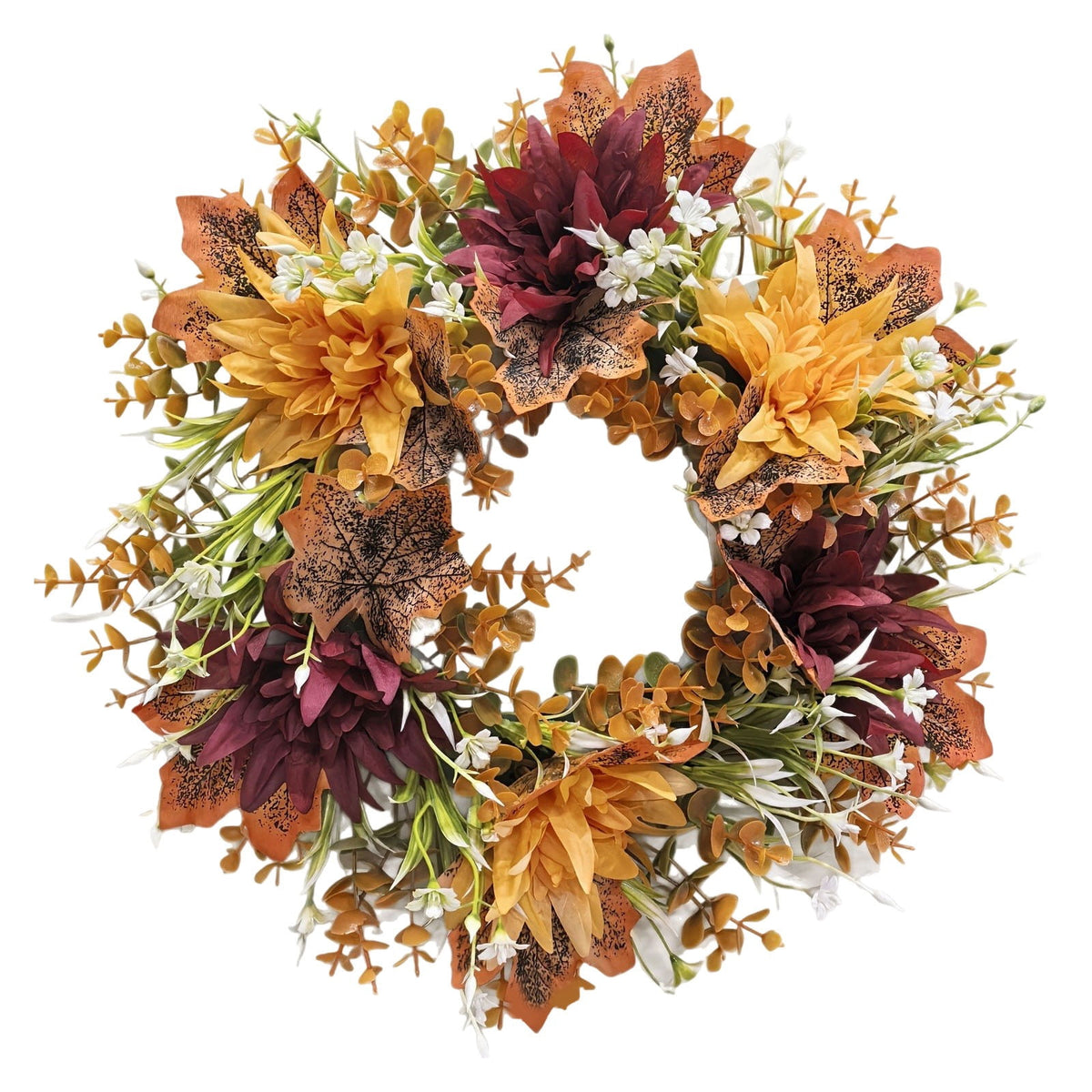 Fall Candle Ring,Artificial Maple Leaves Pumpkins Decorative Wreaths,Berry Wreath for Pillar Candle Holder,Candle Ring for Halloween Centerpieces and Farmhouse Table Decor,7.48 inch(Pink)
