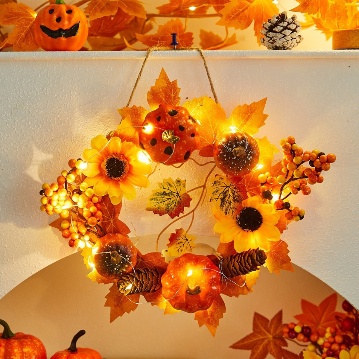Black Halloween Mini LED Lantern Table Centerpiece 5.1 Inch for Indoor Decor, 2 Inch, 5 cm