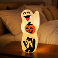 Halloween Ghost,Halloween Blow Mold,Halloween Ghost with Pumpkins - Jack-O-Lantern Blow Mold Light-Up Decoration - Perfect for Halloween, Home, Yard(White 12IN)