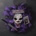8 Side Halloween Decorative Joker, Purple Wreath, Artificial Party Wreaths, 1pc