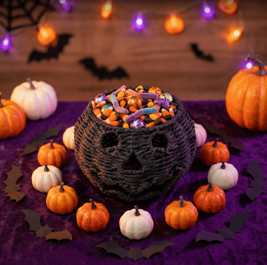 2026 Black Halloween Pumpkin, Halloween Seaweed and Pumpkin Decorations Fall Table Centerpiece for Autumn Fall Holiday Party Home Decor and Festive Fireplace Mantel Display , 11.8 Inch A