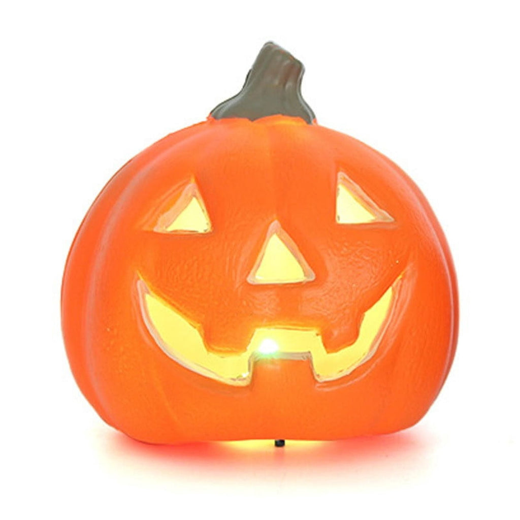 JOGZMZ 4.7 Inch Glow in Dark Halloween Pumpkin Decor - Indoor/Outdoor Jack O Lantern with Eerie Lighting, Weather-Resistant for Spooky Scene Decoration
