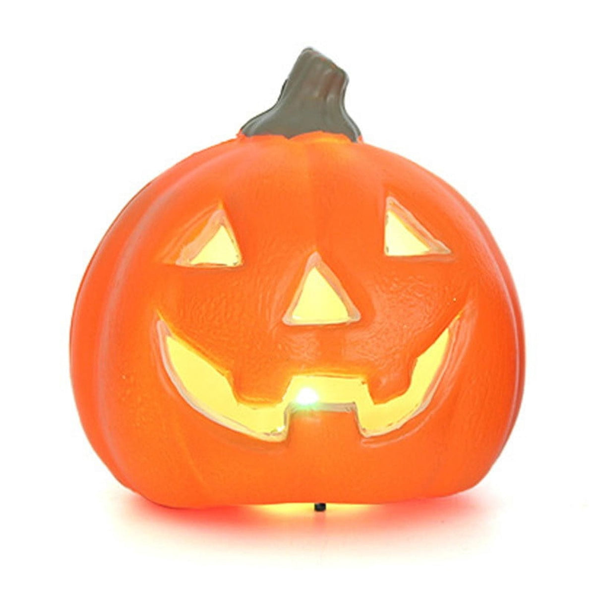 JOGZMZ 4.7 Inch Glow in Dark Halloween Pumpkin Decor - Indoor/Outdoor Jack O Lantern with Eerie Lighting, Weather-Resistant for Spooky Scene Decoration