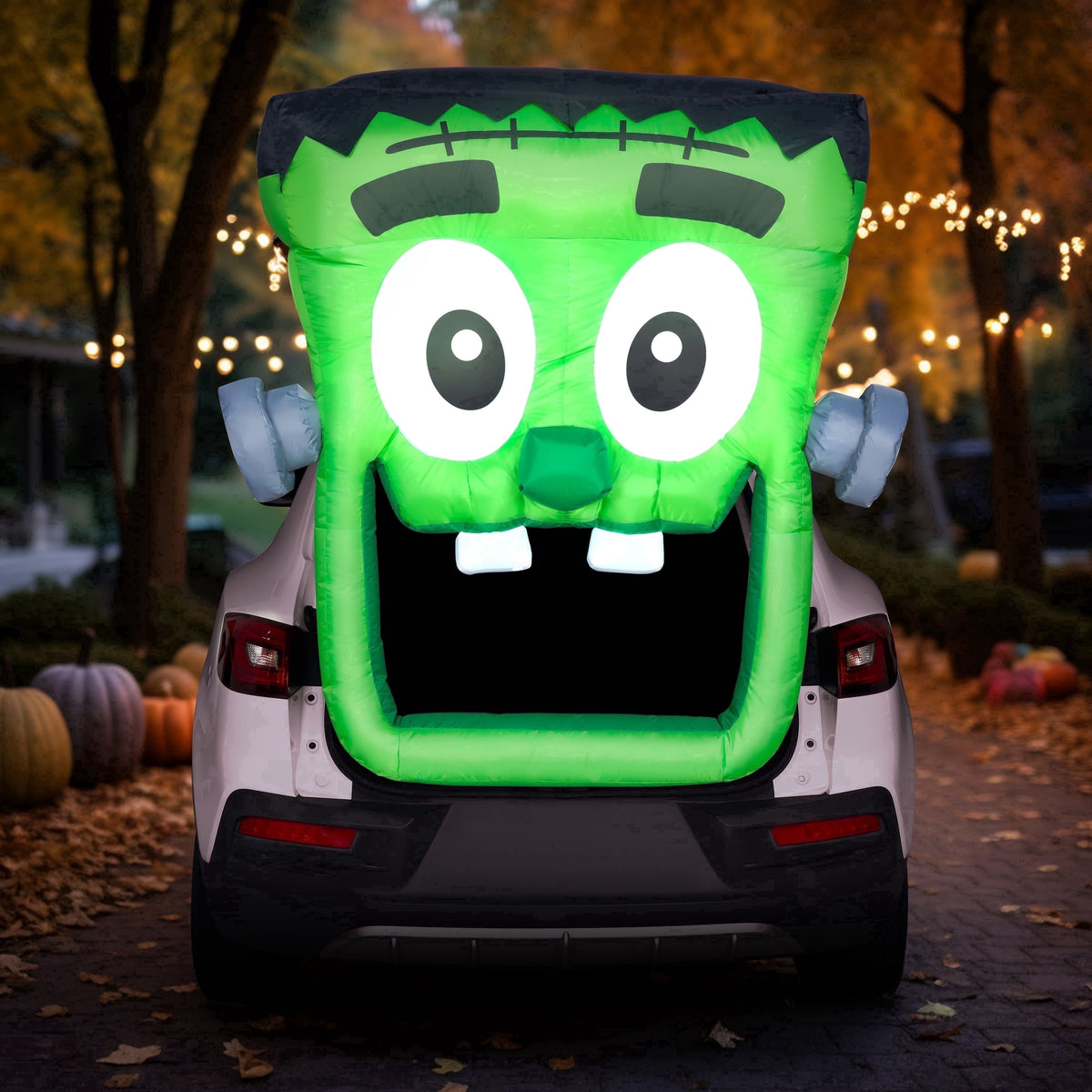 Joyfy 5 FT Halloween Inflatable Ghost Decoration with Colorful LEDs,Trunk or Treat Car Decorations Kit Ghost Trio with Built-in LED Light for Halloween Party Indoor,Outdoor,Yard,Garden Decor
