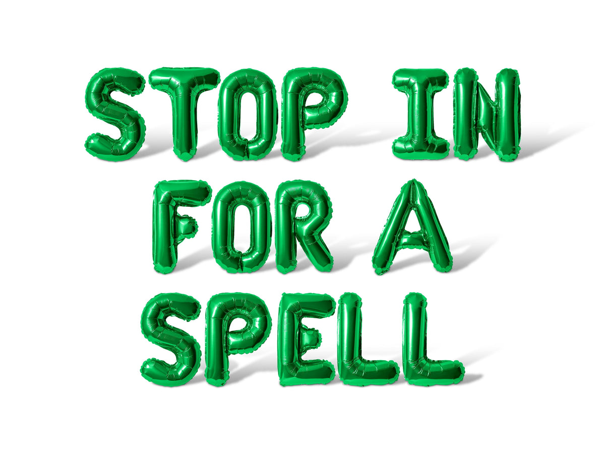 Letter Balloons - STOP IN FOR A SPELL 16" Inch Alphabet Letters Foil Mylar Balloon Halloween Party Banner (Red)