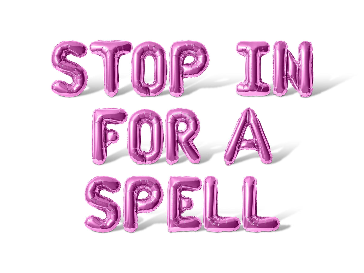Letter Balloons - STOP IN FOR A SPELL 16" Inch Alphabet Letters Foil Mylar Balloon Halloween Party Banner (Red)