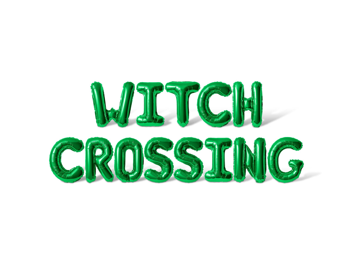 Letter Balloons - WITCH CROSSING 16" Inch Alphabet Letters Foil Mylar Balloon Halloween Party Banner (Gold)