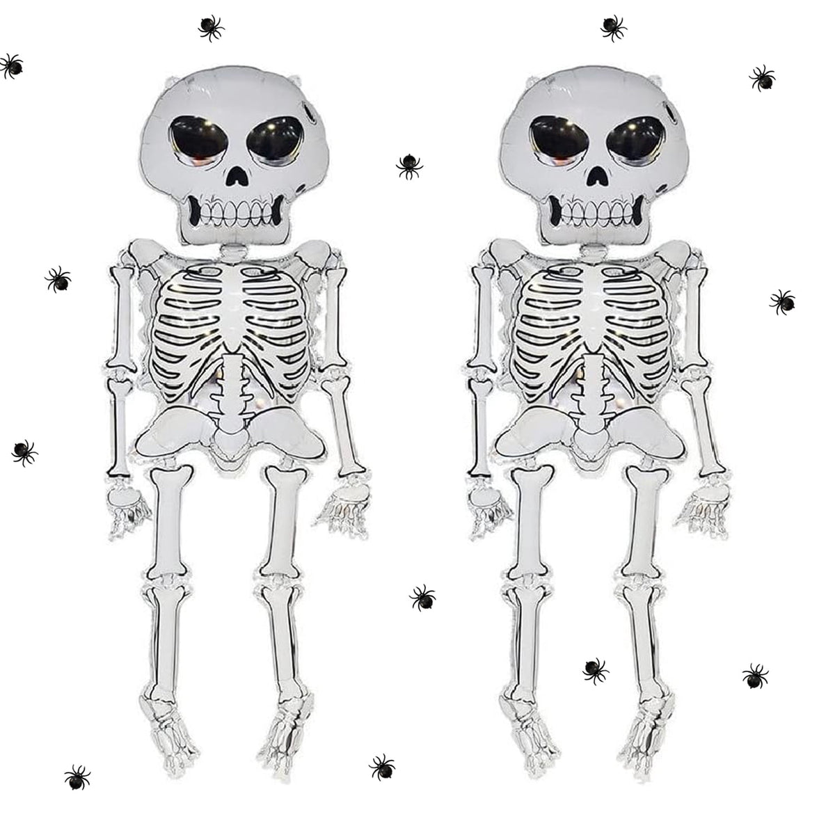 Pack of 2 Halloween Balloons, IC ICLOVER 61.8” Jumbo Skull Foil Balloons Skeleton Themed Party Decoration