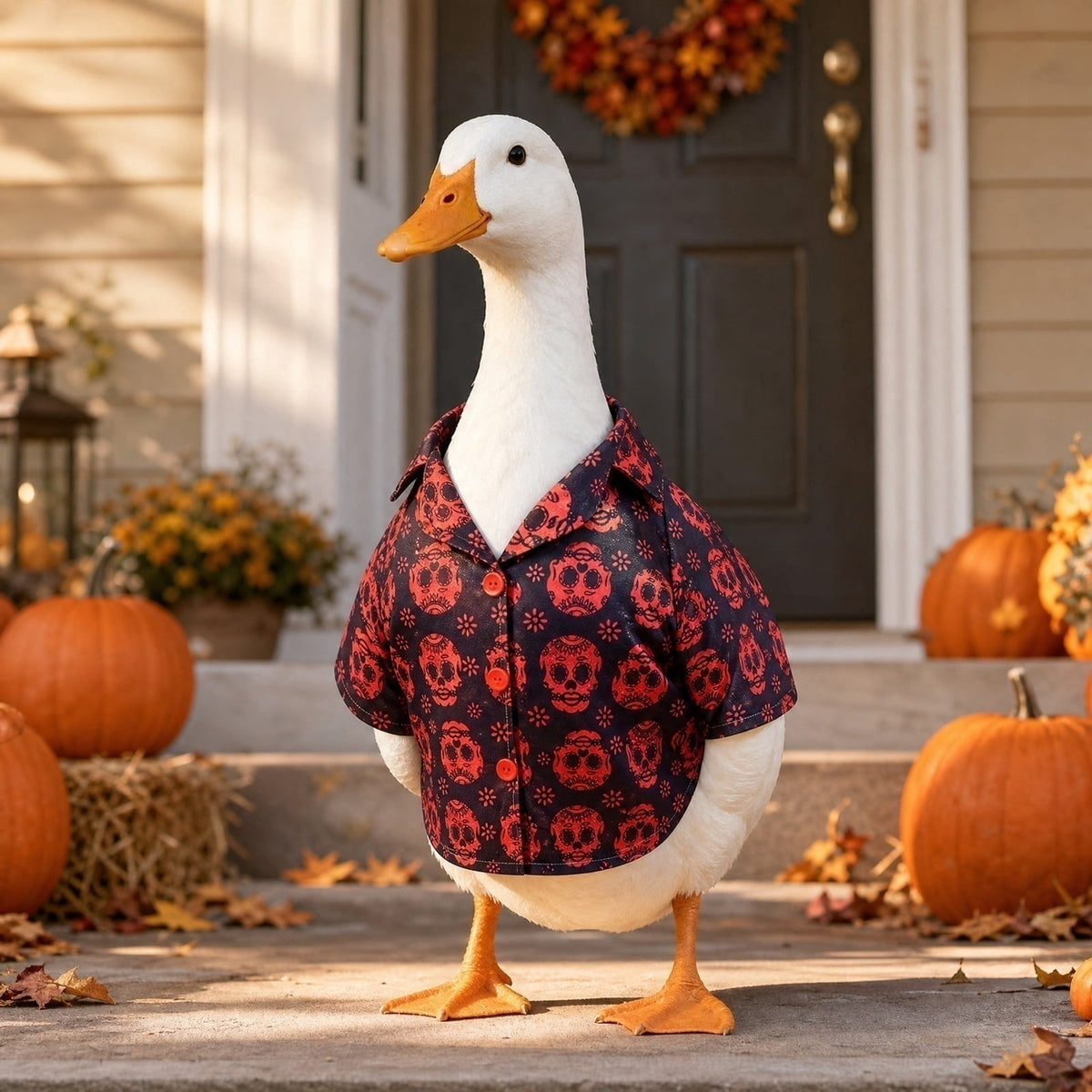 Halloween Garden Porch Decor, Porch Goose Outfits Halloween, 23 Inch Porch Goose Outfits, Witch Dress and Hat Set, Fits 23X11X26 Inch Standing Plush Goose for Front Porch Lawn