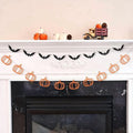 Pumpkin and Bat Halloween Bunting Orange and Black