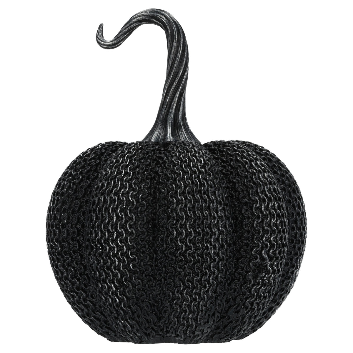 Resin Textured Pumpkin Decoration, Black, 7.9", Halloween by Way To Celebrate