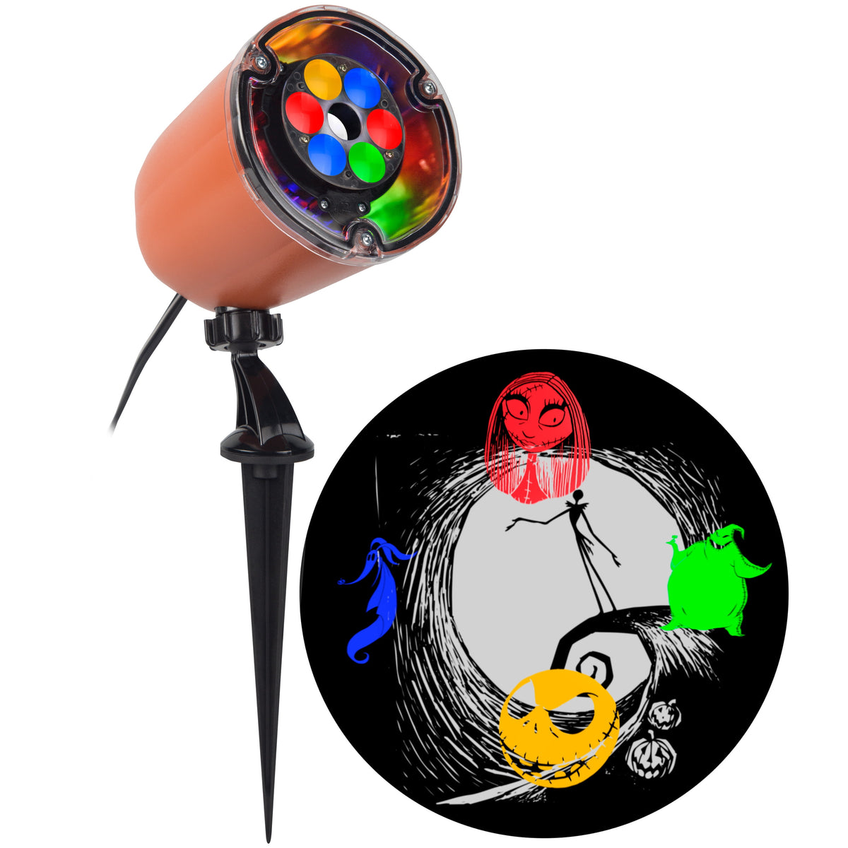 Disney Nightmare before Christmas Lightshow Projection Plus Whirl a Motion Static Holiday Projector Light