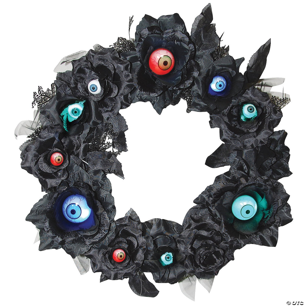 Sunstar Door Wreath Gothic Eyeballs Light-Up Halloween Decoration - 15 in