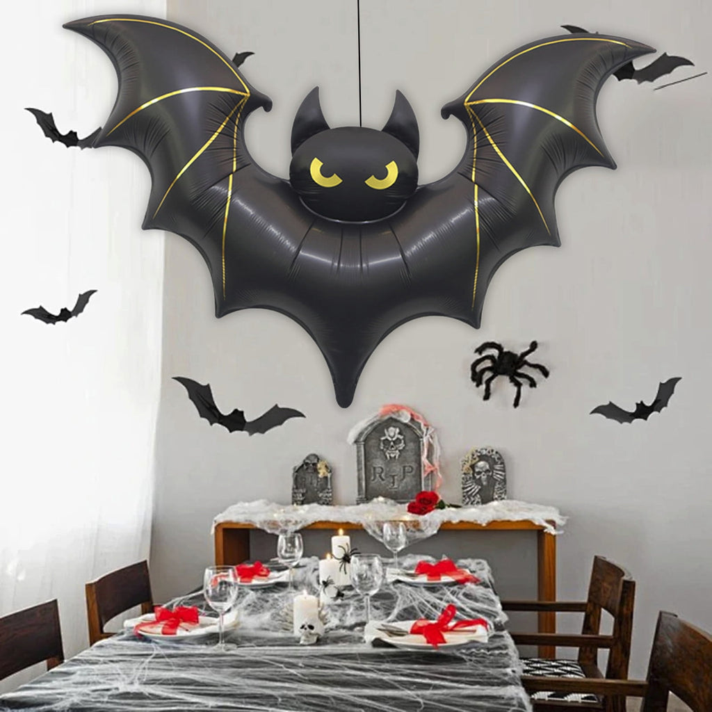 YSGFHGJW Large Halloween Bat Mylar Balloons - Spooky 59 Big Halloween Decor for Indoor, Outdoor, Party, Garden, Lawn Decorations