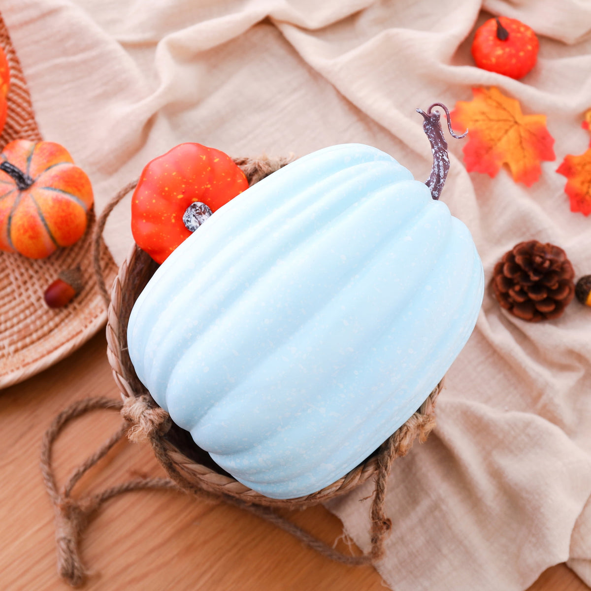 RUINIXCW 8 Inch Large Artificial Pumpkins Fall Decorations Thanksgiving Halloween Pumpkins Giant Fake Pumpkins Foam Pumpkins Autumn Harvest Home Decor