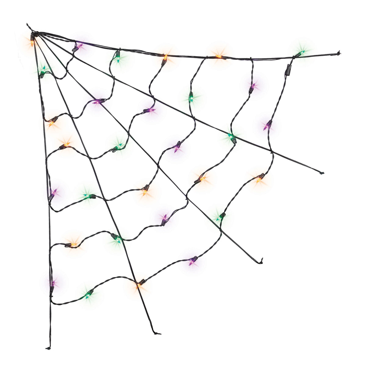 Indoor/Outdoor 30-Count LED Corner Web Lights, Purple, 30" x 30", Halloween by Way To Celebrate