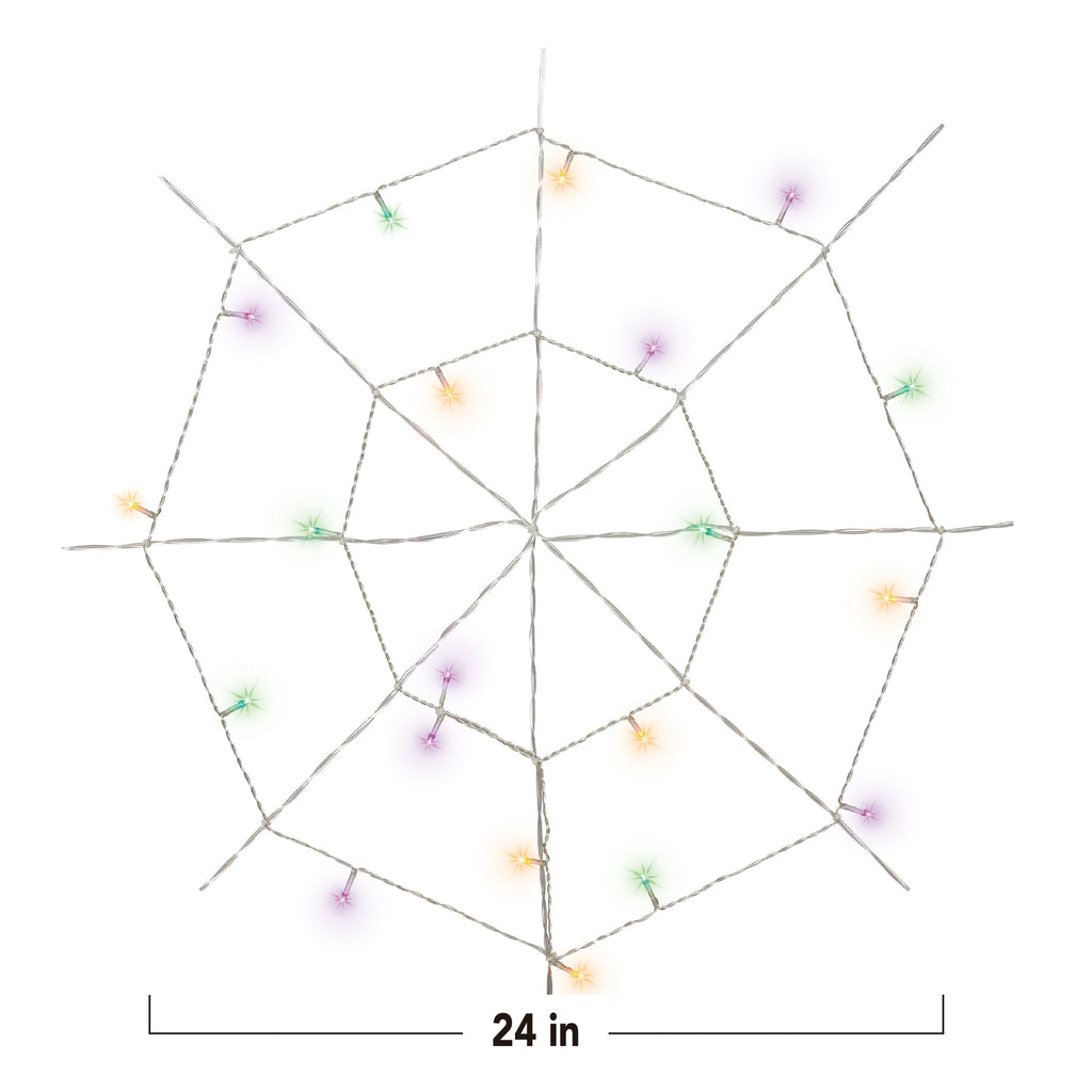 Indoor 20-Count Battery-Operated LED Spider Web Lights, Multicolor, 2', Halloween by Way To Celebrate