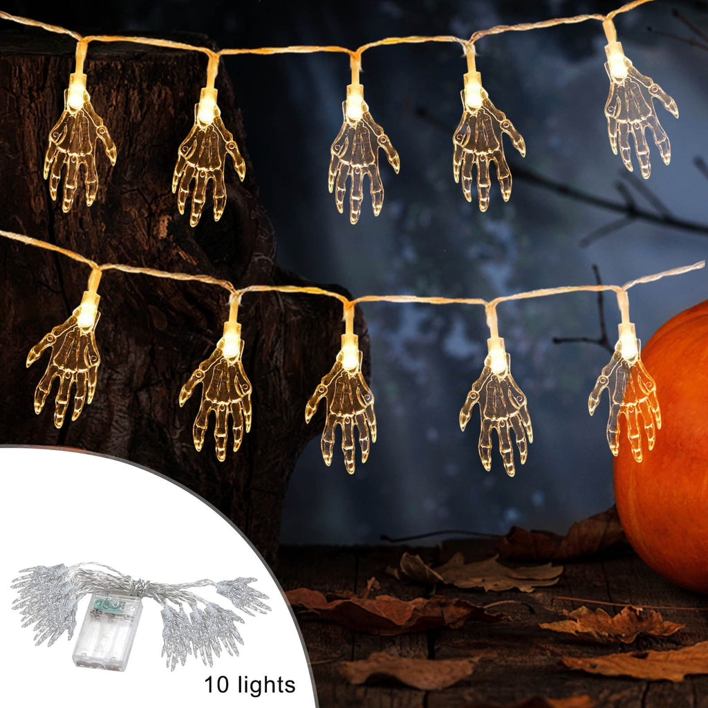 Halloween's String Lights Battery Operated 6.56FT 10 LED 3D Pumpkin Bat Ghost Light with Timer 8 Light Modes For Window Indoor Outdoor Decor Halloween Party Decorations