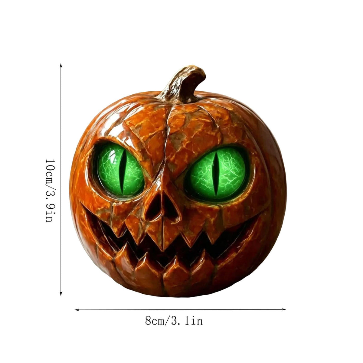 Halloween Scary Jack O Lantern Pumpkin Statue with Color Changing LED Eyes Spooky Tabletop Yard Decor Prop