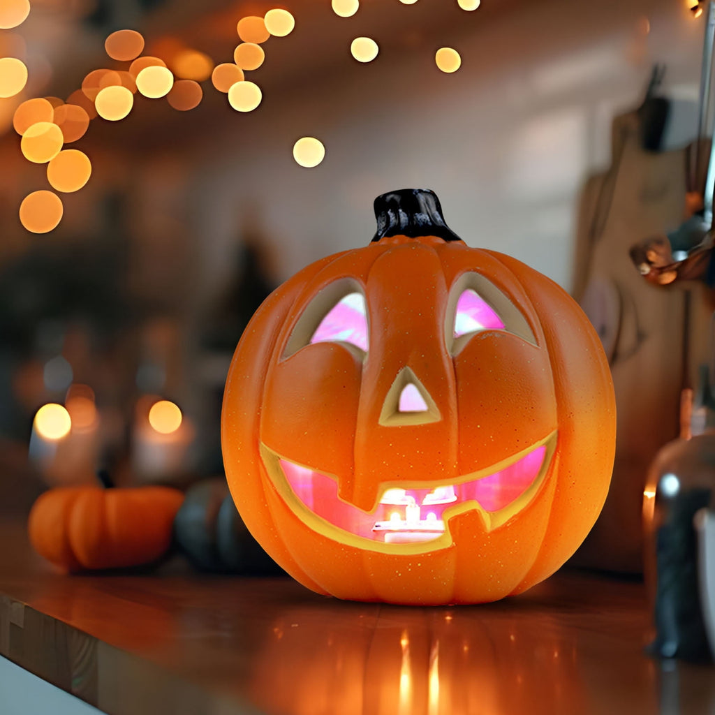 KQJQS Light Up Halloween Pumpkin Lantern, Pre-Lit LED Large Indoor Outdoor Decoration, Battery Operated Giant Pumpkin for Garden, Patio, Front Door Halloween Decor