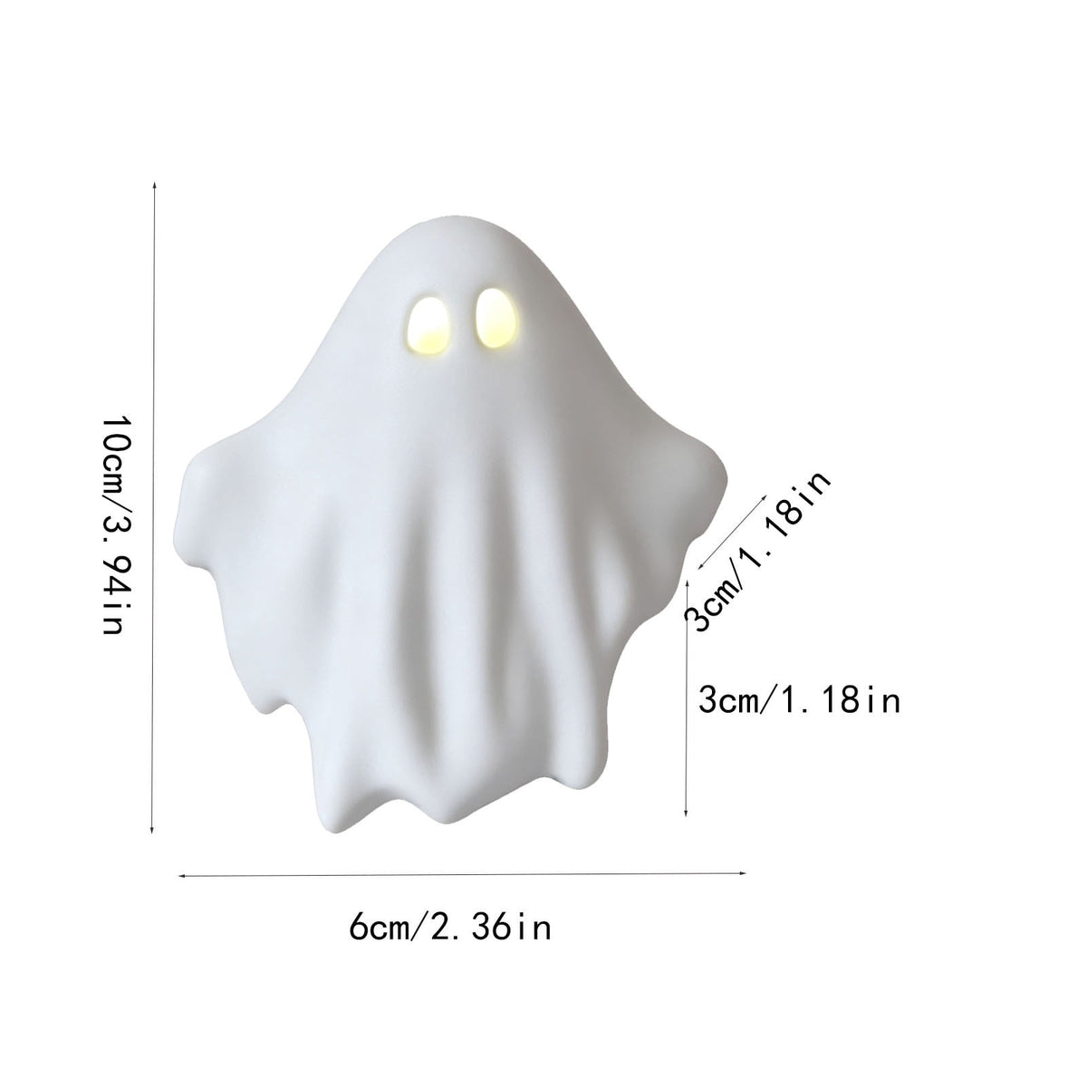 Sahpxhe Halloween Ghost Lamp Decor Warm LED Light for Halloween Mantel Shelf Tabletop Spooky Indoor Halloween Decor