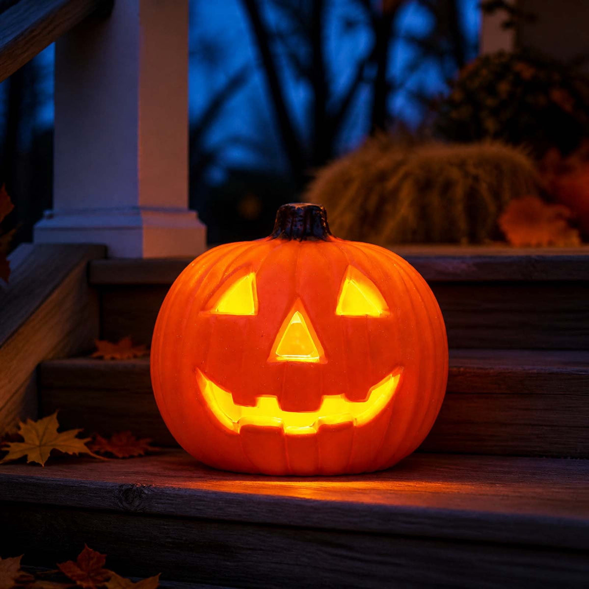 Halloween Pumpkin LED Light Lamp Blow Mold Pumpkin Decoration For Tabletop Shelf And Mantel