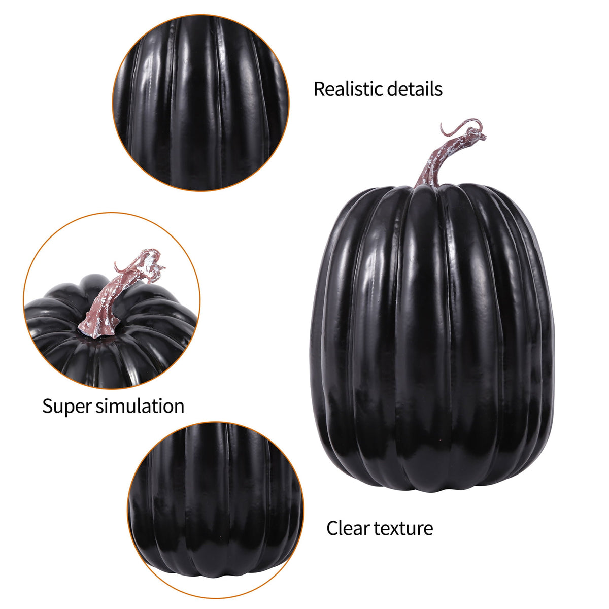RUINIXCW 8 Inch Large Artificial Pumpkins Fall Decorations Thanksgiving Halloween Pumpkins Giant Fake Pumpkins Foam Pumpkins Autumn Harvest Home Decor