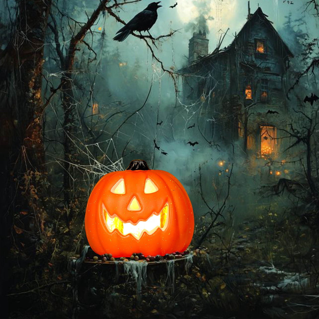 KMMYS Halloween Pumpkin Lantern, LED Light, Realistic Decoration, Versatile Halloween Prop, Perfect for Home Decor and Photography, Halloween Pumpkin Blow Molded Lantern