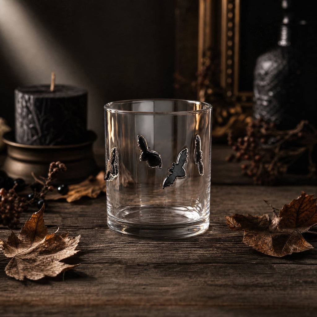Qocolcyl Halloween Icon Glass Cups- 350ml Pumpkin Black Cat Bat Ghost Stemless Wine Glasses Old Fashioned Icon Hand Blown Drinking Cups for Party Supplies&Gift